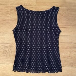 Brandy Melville Dark Blue Dotted Tank Top